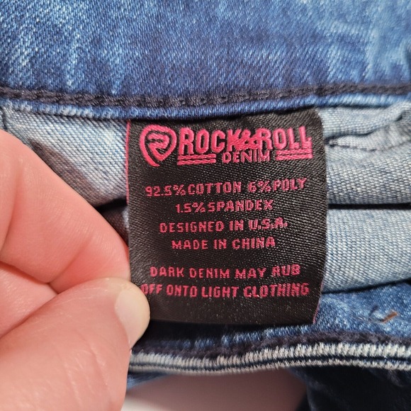 Rock & Roll Denim Women High Rise Flare Jeans Wide Leg Retro Style W30 L32 NWT - Picture 5 of 6